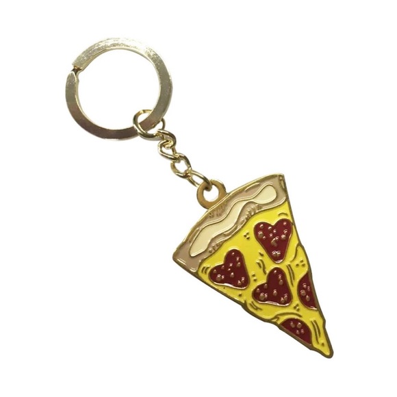 VERAMEAT PIZZA LUV KEYCHAIN PEPPERONI HEARTS NWT ❤️🍕❤️ - Picture 1 of 4